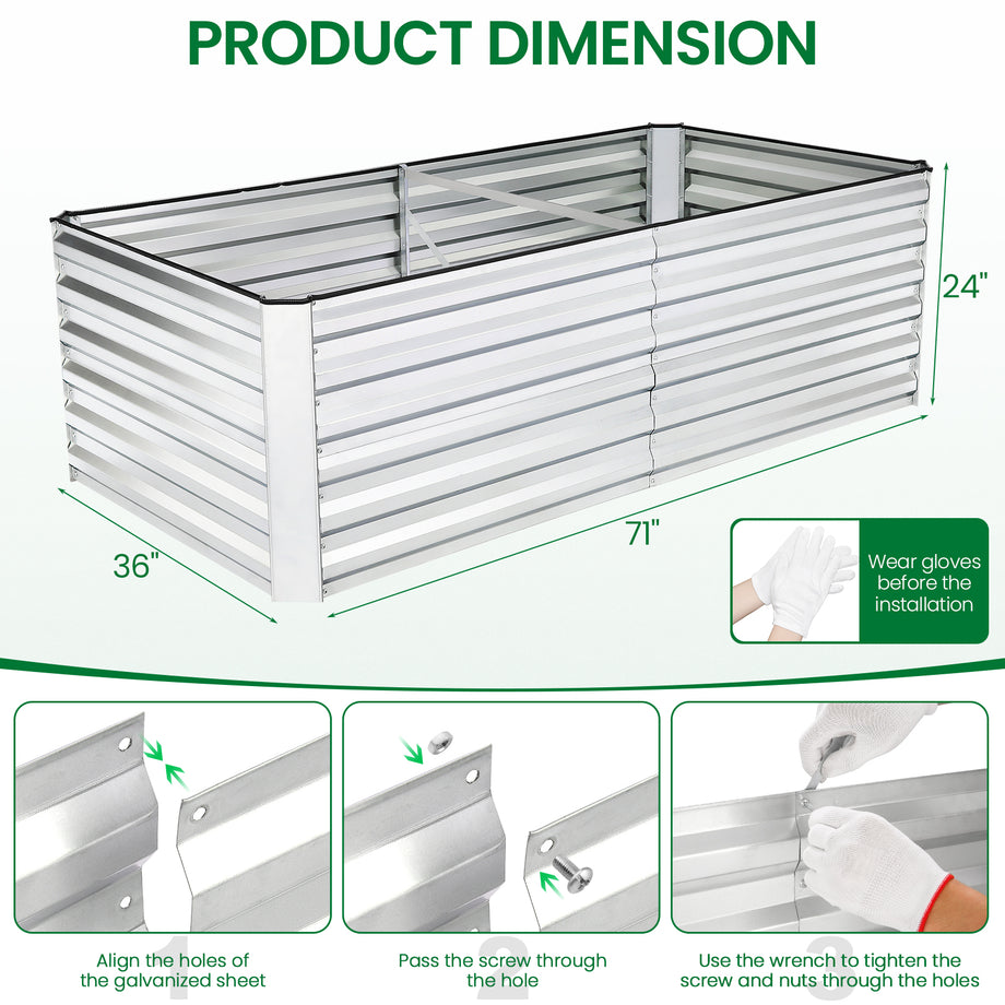 Galvanized Raised Garden Bed, 71\, image size:920x920