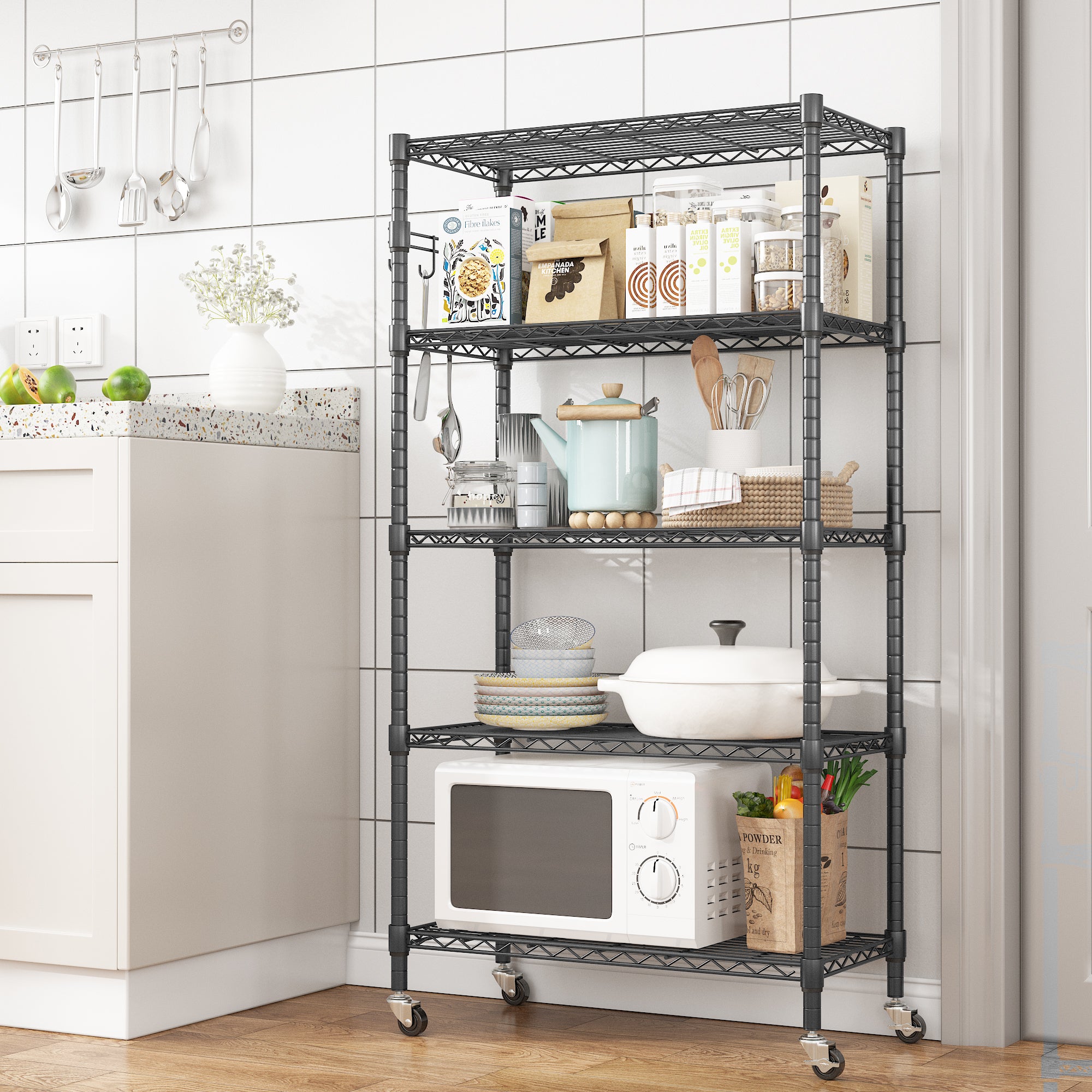 Kitchen Shelves Shelf Rack Stainless Steel Shelving and Organizer Units 4/5  Tier