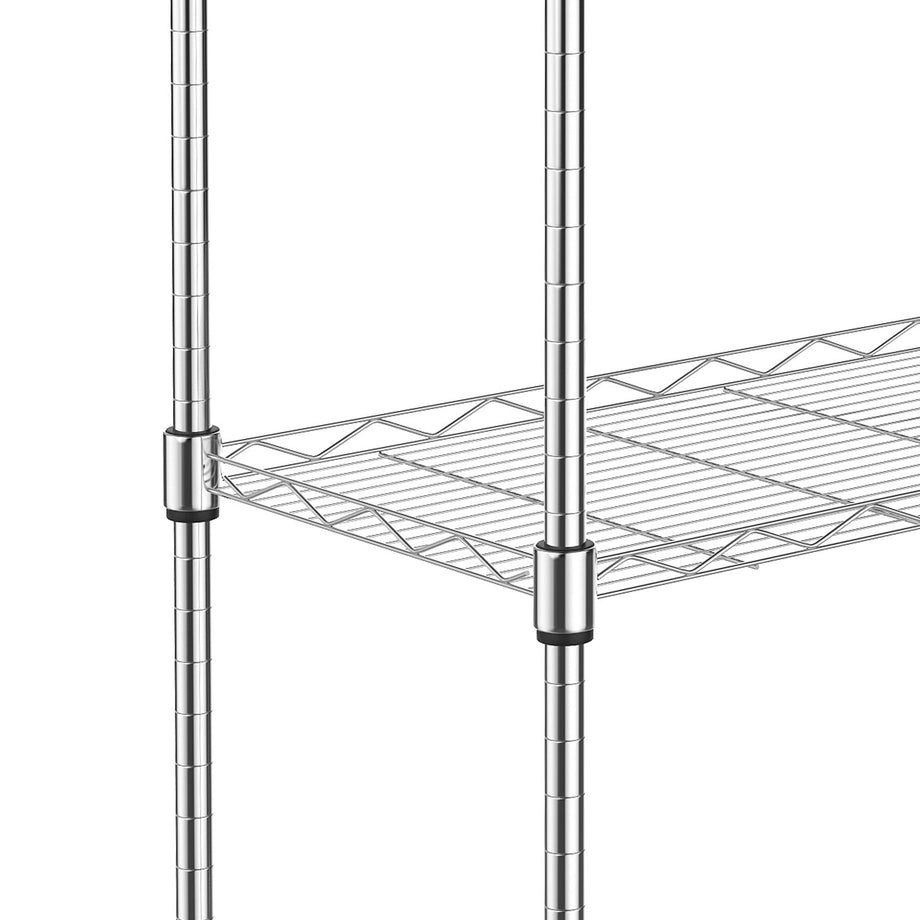 Homdox 5 Tier Metal Storage Shelves with Wheels, Heavy Duty Wire Shelv